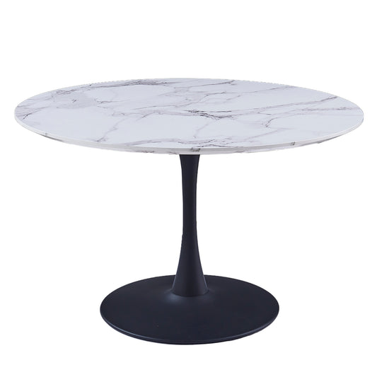 Round Dining Table Zilo 48" Faux Marble Top - Your Bar Stools Canada