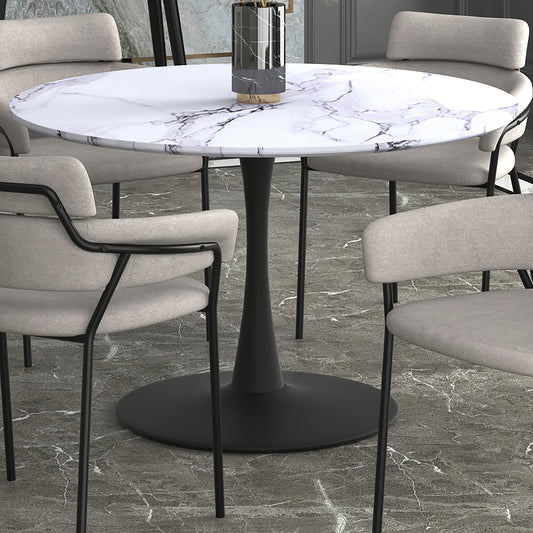 Round Dining Table Zilo 48" Faux Marble Top - Your Bar Stools Canada