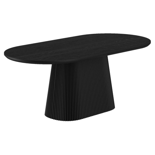 7 Piece Oval Dining Set Tovas Black Pedestal