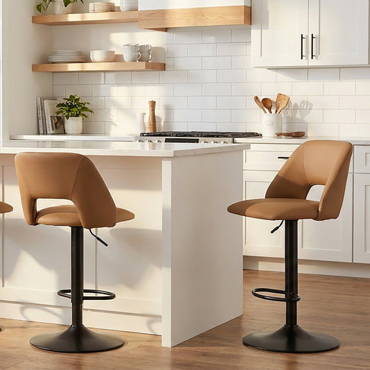 Adjustable Bar Stools Set of 2 | Adler Brown