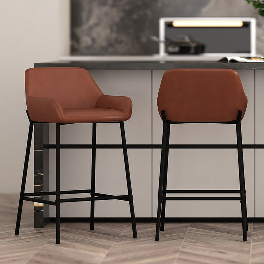 26 inch Bar Stools | Sets of 2 | Baily Caramel and Black - Your Bar Stools Canada