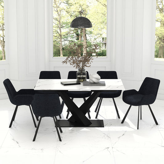 7 Piece Dining Room Set Julius Black and White - Your Bar Stools Canada