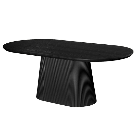 7 Piece Oval Dining Set Tovas Black Pedestal - Your Bar Stools Canada