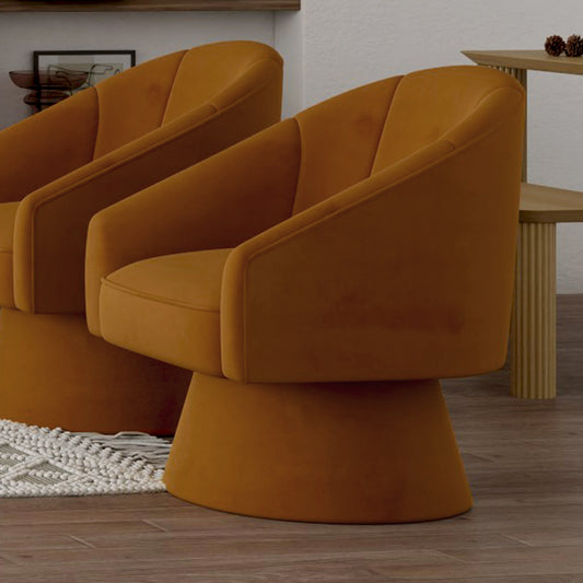 Aggio Tan Velvet Swivel Chair - Your Bar Stools Canada