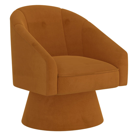 Aggio Tan Velvet Swivel Chair - Your Bar Stools Canada