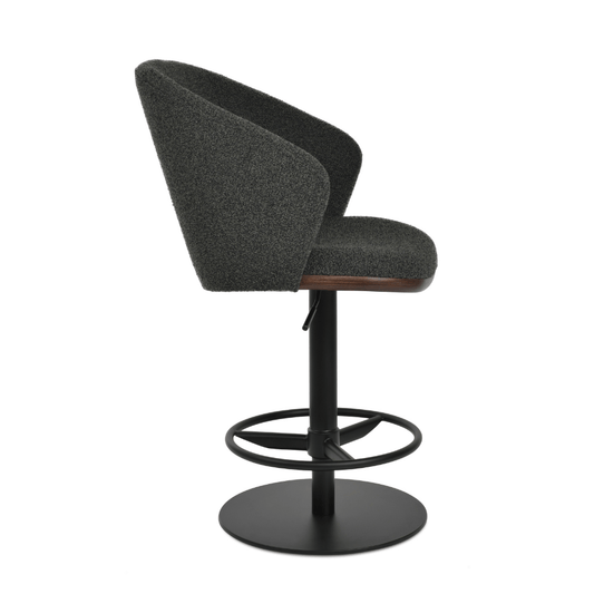Athena Piston Black Boucle Bar Stools - Your Bar Stools Canada