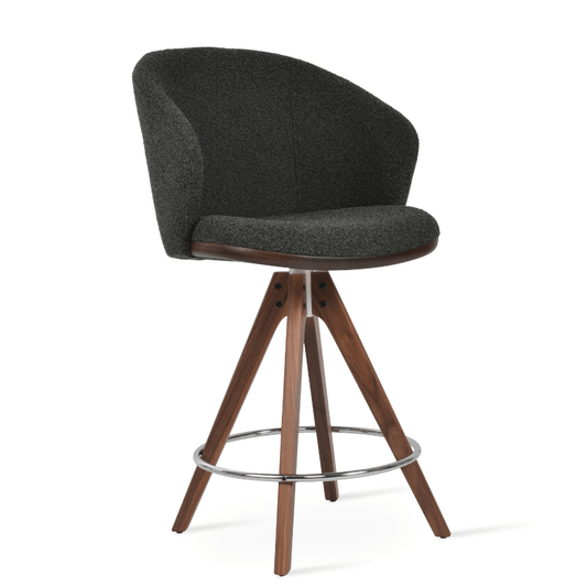 Athena Pyramid Black Boucle Bar Stools - Your Bar Stools Canada