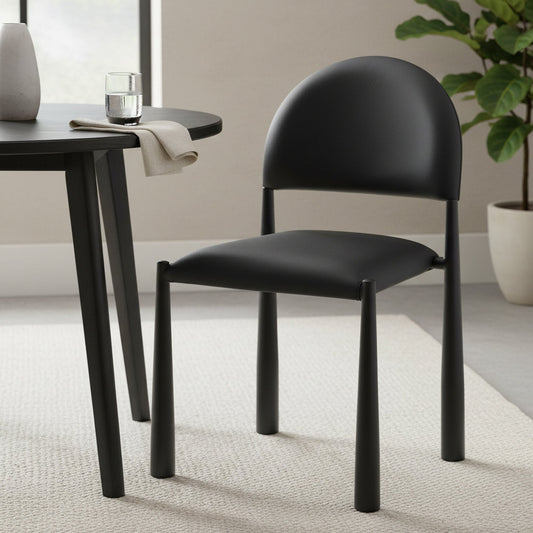 Auggie Black Dining Chairs Set of 4 | Black Base - Your Bar Stools Canada