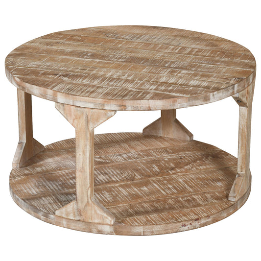 Avni Solid Wood Round Coffee Table - Your Bar Stools Canada