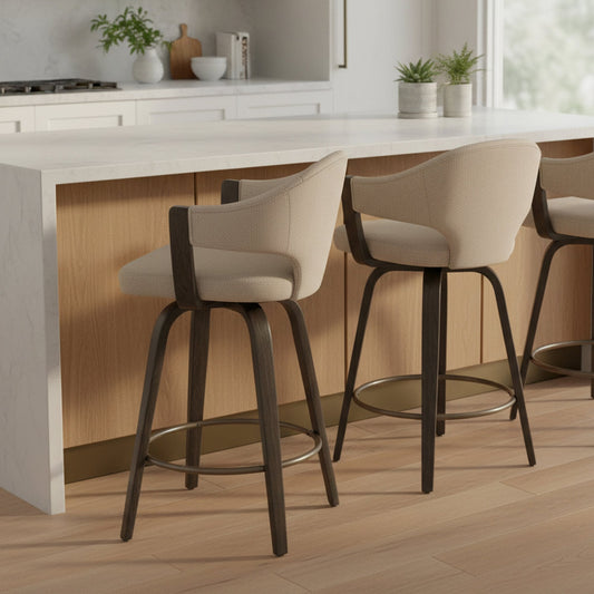 Bar Stools Set of 2 | Freya Swivel | Walnut - Your Bar Stools Canada