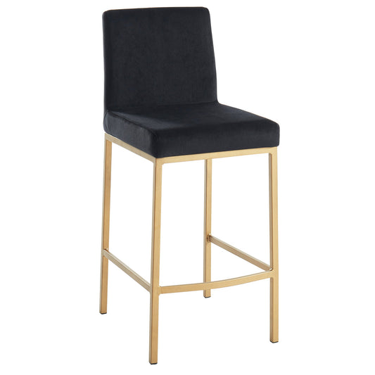 Black Velvet Bar Stools | Set of 2 | Diego 26" Counter Stools - Your Bar Stools Canada