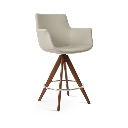 Bottega Beige Swivel Bar Stools with Arms - Your Bar Stools Canada