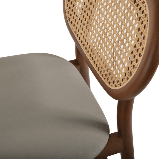 Cane Chair | Trapani Grey in Walnut Finish - Your Bar Stools Canada