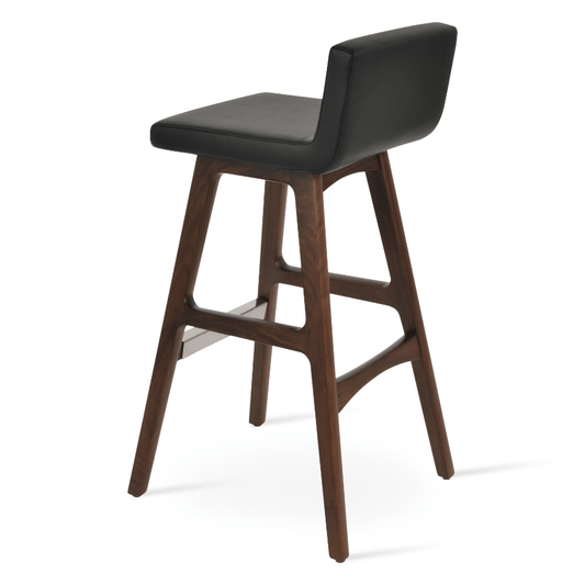 Dallas Black Wood Leather Bar Stools - Your Bar Stools Canada