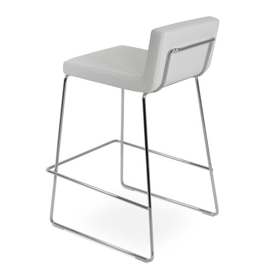 Dallas HB White Leather Bar Stools - Your Bar Stools Canada