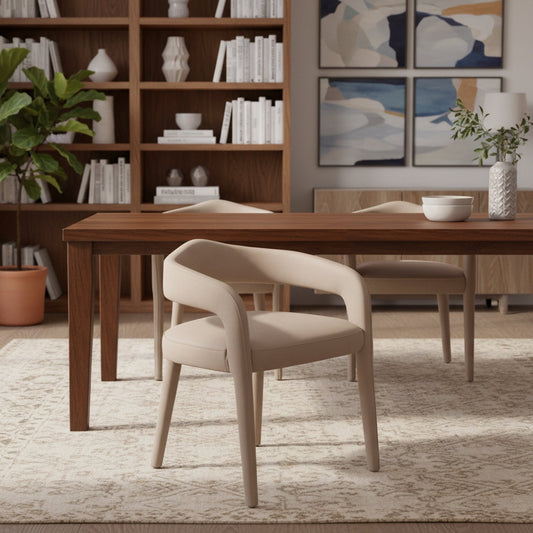 Dining Chairs Set of 2 | Caden Beige Leather - Your Bar Stools Canada