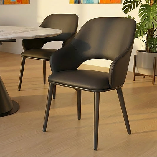 Dining Chairs set of 4 Denzel Black Leather - Your Bar Stools Canada