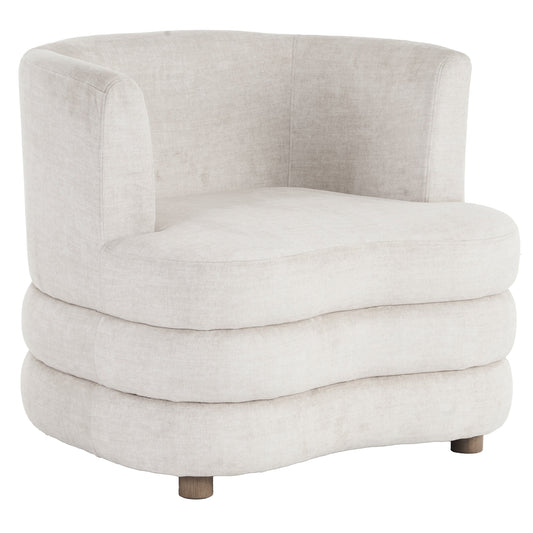 Dorian Beige Curved Base Velvet Accent Chair - Your Bar Stools Canada