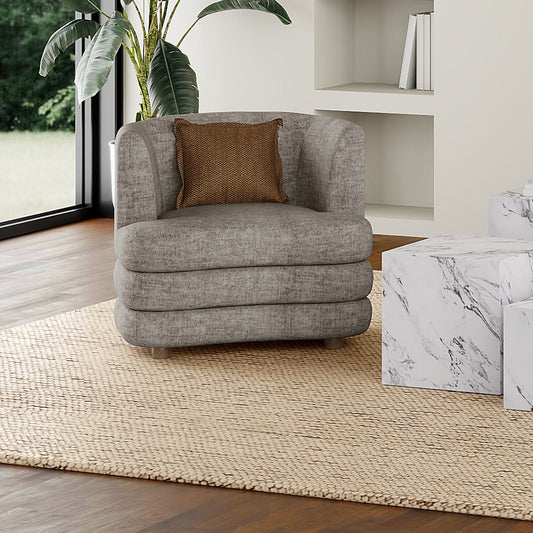 Dorian Taupe Curved Base Velvet Accent Chair - Your Bar Stools Canada