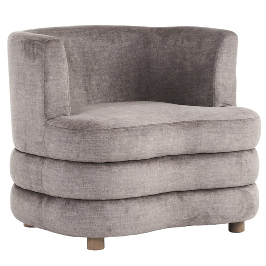 Dorian Taupe Curved Base Velvet Accent Chair - Your Bar Stools Canada