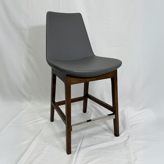 Eiffel HB Grey Leather Bar Stools - Your Bar Stools Canada