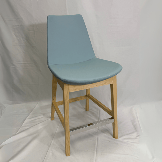 Eiffel HB Light Blue Leather Bar Stools - Your Bar Stools Canada