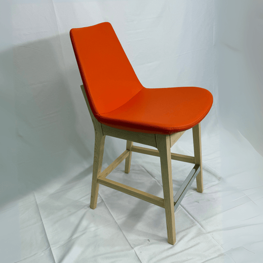 Eiffel HB Orange Leather Bar Stools - Your Bar Stools Canada