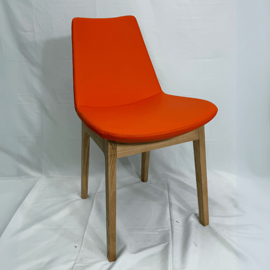 Eiffel HB Orange Leather Dining Chairs - Your Bar Stools Canada