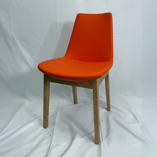 Eiffel HB Orange Leather Dining Chairs - Your Bar Stools Canada