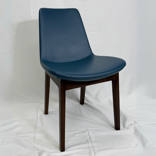 Eiffel HB Petrol Blue Leather Dining Chairs - Your Bar Stools Canada
