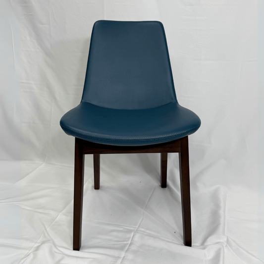 Eiffel HB Petrol Blue Leather Dining Chairs - Your Bar Stools Canada