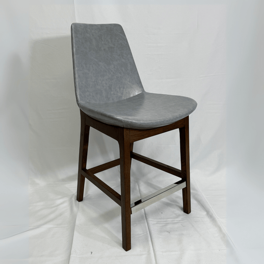 Eiffel HB Silver Leather Bar Stools - Your Bar Stools Canada