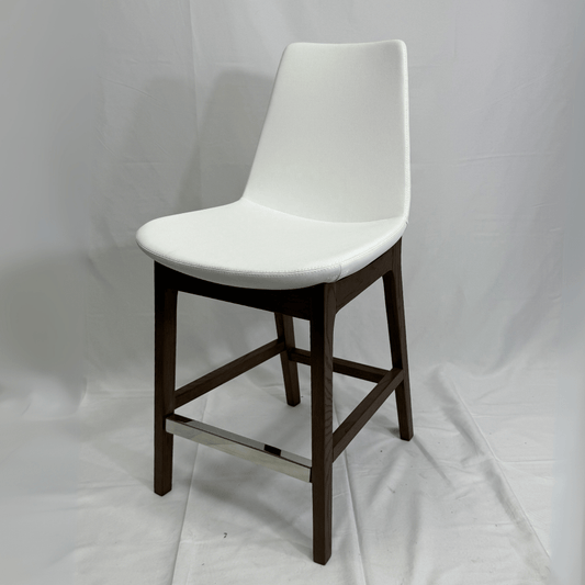 Eiffel HB White Leather Bar Stools - Your Bar Stools Canada