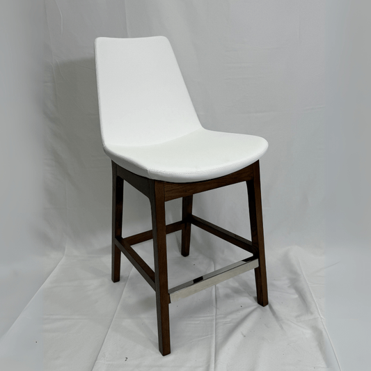 Eiffel HB White Leather Bar Stools - Your Bar Stools Canada