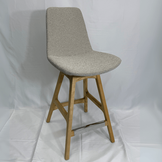 Eiffel Wood Beige Boucle Bar Stools - Your Bar Stools Canada
