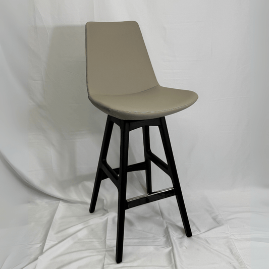 Eiffel Wood Cream and Black Leather Bar Stools - Your Bar Stools Canada