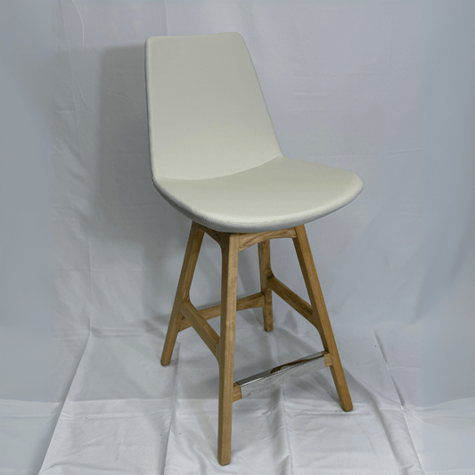 Eiffel Wood Cream Leather Bar Stools - Your Bar Stools Canada