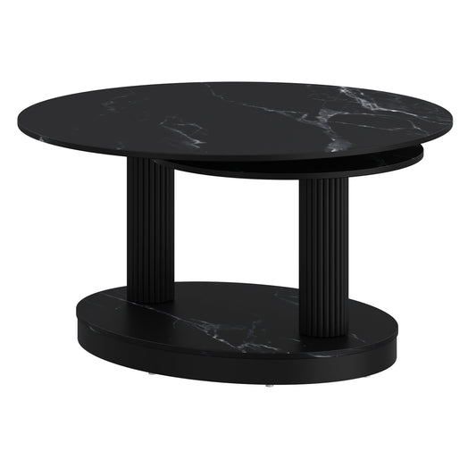 Elara Black Marble Coffee Table - Your Bar Stools Canada