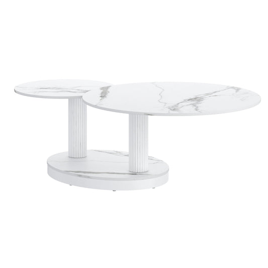 Elara White Marble Coffee Table - Your Bar Stools Canada