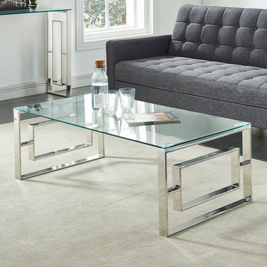 Eros Rectangular Glass Coffee Table - Your Bar Stools Canada