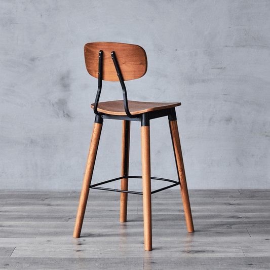 Esedra Industrial Wood Counter Top Stools Black - Your Bar Stools Canada