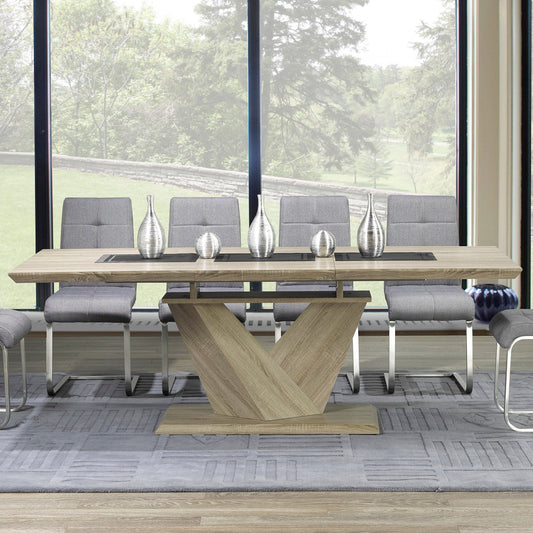 Extendable Rectangular Dining Table Eclipse Washed Oak - Your Bar Stools Canada