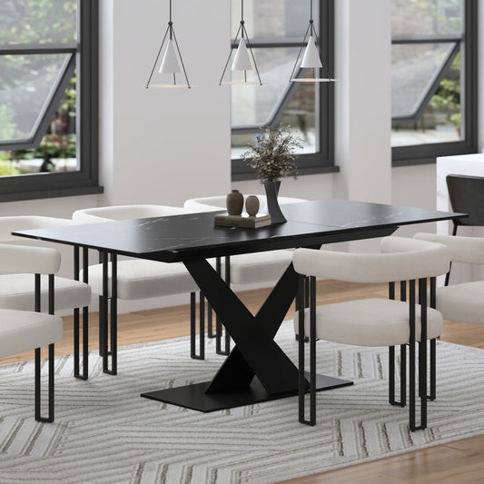 Extendable Rectangular Dining Table Julius Black - Your Bar Stools Canada