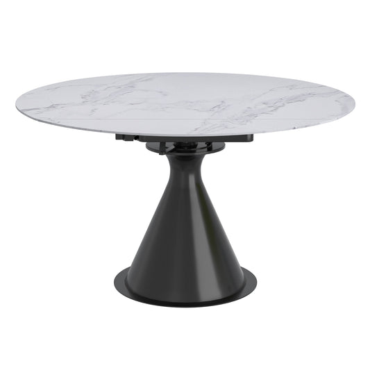 Extendable Round Pedestal Dining Table Calisto White - Your Bar Stools Canada