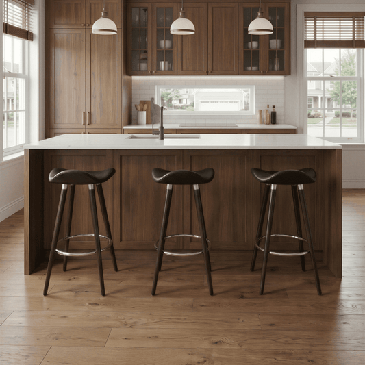 Falcon Black Leather Backless Counter Stool Chrome - Your Bar Stools Canada