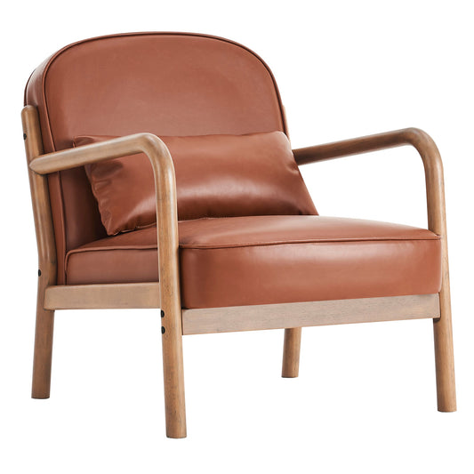 Fani Tan Leather Accent Chair - Your Bar Stools Canada