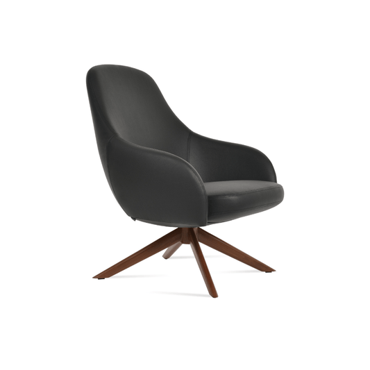 Gazel Black Leather Swivel Chairs - Your Bar Stools Canada