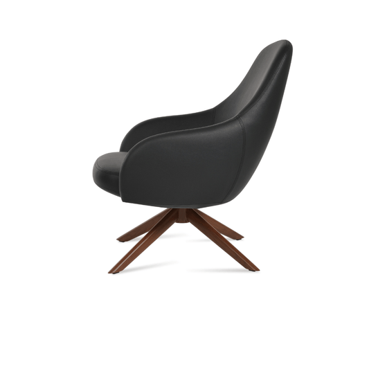 Gazel Black Leather Swivel Chairs - Your Bar Stools Canada