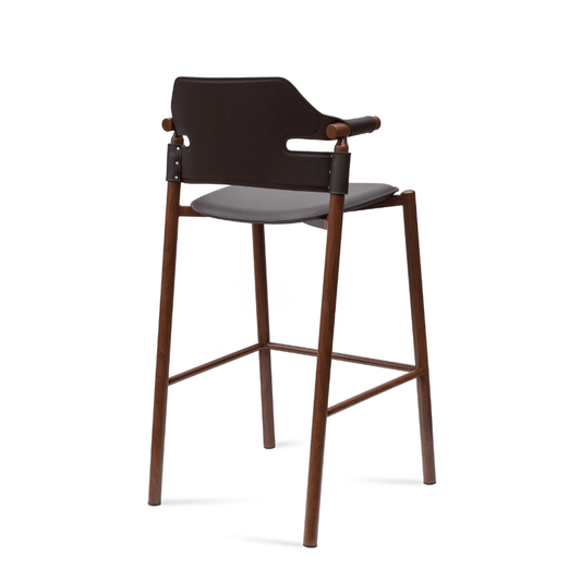 Genoa Mid Century Bar Stools Walnut Finish - Your Bar Stools Canada