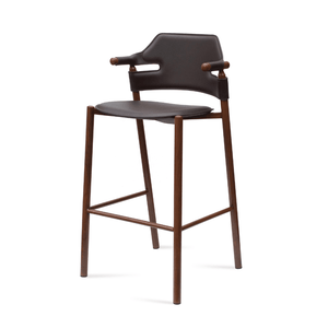 Genoa Mid Century Bar Stools Walnut Finish - Your Bar Stools Canada